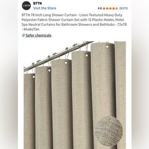Amazon Linen Textured Shower Curtain - Khaki 72x78 inches